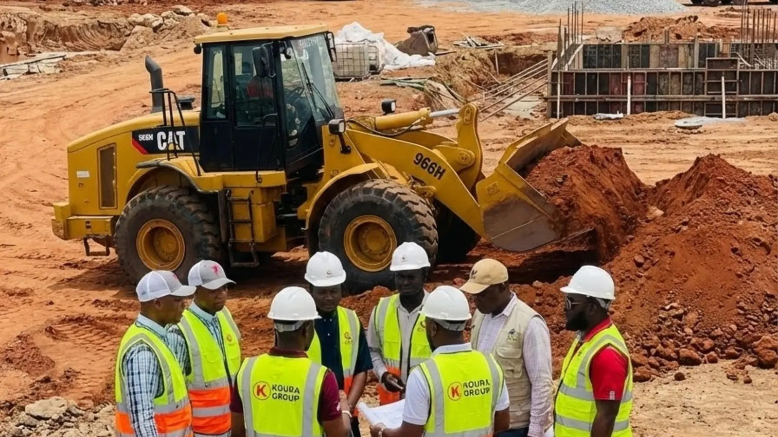 Équipe KURA sur un chantier d'infrastructure en Guinée